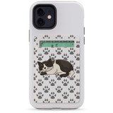 1 or 2 Card Slot Wallet Adhesive AddOn, Paper Leather, Tuxedo Cat | AddOns | iCoverLover.com.au