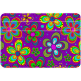 1 or 2 Card Slot Wallet Adhesive AddOn, Paper Leather, Purple Floral Design | AddOns | iCoverLover.com.au