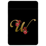 1 or 2 Card Slot Wallet Adhesive AddOn, Paper Leather, Embellished Letter W | AddOns | iCoverLover.com.au