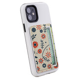 1 or 2 Card Slot Wallet Adhesive AddOn, Paper Leather, Orange And Blue Flowers | AddOns | iCoverLover.com.au