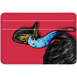 1 or 2 Card Slot Wallet Adhesive AddOn, Paper Leather, Cassowary Portrait | AddOns | iCoverLover.com.au