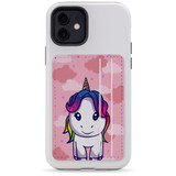 2 Card Slots Wallet Adhesive AddOn, Paper Leather, Cute Unicorn | AddOns | iCoverLover.com.au