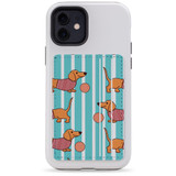 2 Card Slots Wallet Adhesive AddOn, Paper Leather, Dachshund Dogs Cute | AddOns | iCoverLover.com.au