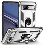 For Google Pixel 7a Case, Protective Shockproof TPU/PC Cover, Ring Holder, Silver | Protective Cases | iCoverLover.com.au