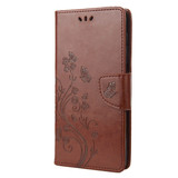 For Google Pixel 7a Case, Butterfly Embossed PU Leather Wallet Folio Cover, Stand, Brown | Wallet Cases | iCoverLover.com.au