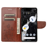 For Google Pixel 7a Case, Butterfly Embossed PU Leather Wallet Folio Cover, Stand, Brown | Wallet Cases | iCoverLover.com.au