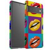 For Google Pixel 7, 6 Pro Case Tough Protective Cover Pop Art Lips