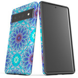 For Google Pixel 7, 6 Pro Case Tough Protective Cover Psychedelic Blues