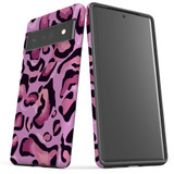 For Google Pixel 7, 6 Pro Case Tough Protective Cover Magenta Leopard Pattern