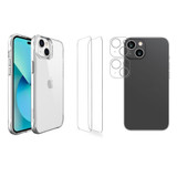 iCoverLover for iPhone 15 Plus Clear Case + Glass Screen & Camera Lens Protector | iCoverLover