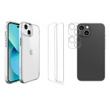 iCoverLover for iPhone 15 Clear Case + Glass Screen & Camera Lens Protector | iCoverLover