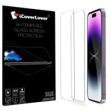 iCoverLover [2-Pack] For iPhone 15 Tempered Glass Screen Protector | iCoverLover