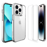 iCoverLover for iPhone 15 Pro Max Clear Case + Glass Screen Protector | iCoverLover