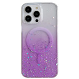 For iPhone 15 Plus Case, Compatible with MagSafe Clear Hybrid TPU Cover with Sparkling Glitter Finish, Purple | iCoverLover Australia