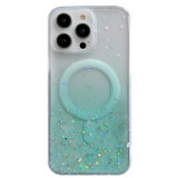 For iPhone 15 Pro Max Case, Compatible with MagSafe Clear Hybrid TPU Cover with Sparkling Glitter Finish, Green | iCoverLover Australia