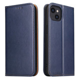 For iPhone 15 Case, PU Leather Wallet Cover, Stand, Blue | iCoverLover
