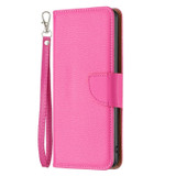 For iPhone 15 Pro Max, 15 Pro, 15 Plus & 15 Case, Lychee Texture Folio PU Leather Wallet Cover, Rose Red | iCoverLover Australia