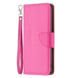 For iPhone 15 Pro Case, Lychee Texture Folio PU Leather Wallet Cover, Rose Red | iCoverLover Australia