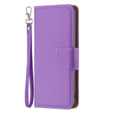 For iPhone 15 Pro Max, 15 Pro, 15 Plus & 15 Case, Lychee Texture Folio PU Leather Wallet Cover, Purple | iCoverLover Australia