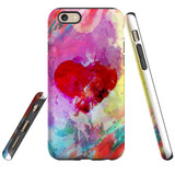 For iPhone 6S Plus & 6 Plus Case Tough Protective Cover, Heart Painting