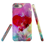 For iPhone 8 Plus & 7 Plus Case Tough Protective Cover, Heart Painting