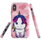 For iPhone XS & X Case Tough Protective Cover, Unicorn