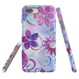 For iPhone 8 Plus & 7 Plus Case Tough Protective Cover, Flower Swirls