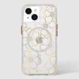 Case-Mate MagSafe Case for iPhone 15, Floral Gems, Gold | iCoverLover