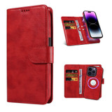 For iPhone 15 Series Case, Detachable Wallet Cover, Magsafe Compatible, Red | iCoverLover