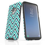 For Samsung Galaxy S9 Protective Case, Zigzag Turquoise Pattern | iCoverLover Australia