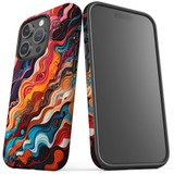 For iPhone Case, Tough Back Cover, Waves Of The Sun | iCoverLover