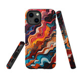 For iPhone 13 mini Tough Protective Case, Waves Of The Sun | Protective Covers | iCoverLover Australia