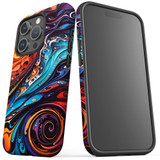 For iPhone Case, Tough Back Cover, Swirling Paint | iCoverLover