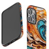 For iPhone Case, Tough Back Cover, Swirling Gold | iCoverLover