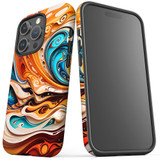 For iPhone Case, Tough Back Cover, Swirling Gold | iCoverLover