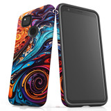 For Google Pixel 4a Tough Protective Case, Swirling Paint | Protective Covers | iCoverLover Australia