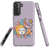 For Samsung Galaxy S21 FE Tough Protective Case, Sleeping Moon | Protective Covers | iCoverLover Australia