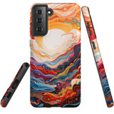 For Samsung Galaxy S21 FE Tough Protective Case, Sunny Waves | Protective Covers | iCoverLover Australia