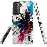 For Samsung Galaxy S21 FE Tough Protective Case, Dark Splatter | Protective Covers | iCoverLover Australia