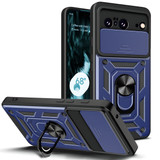 For Google Pixel 8 Pro 5G or Pixel 8 5G Case, Camera Cover and Ring Stand Protective Cover, Blue | iCoverLover Australia