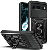 For Google Pixel 8 Pro 5G Case, Camera Cover and Ring Stand Protective Cover, Black | iCoverLover Australia