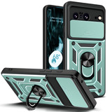 For Google Pixel 8 Pro 5G Case, Camera Cover and Ring Stand Protective Cover, Mint Green | iCoverLover Australia