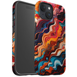 For iPhone 15 Plus Tough Protective Case, Waves Of The Sun | Protective Covers | iCoverLover Australia