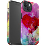 For iPhone 15 Case Tough Protective Cover, Heart Painting | Protective Covers | iCoverLover Australia