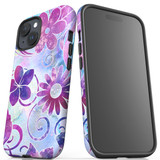 For iPhone 15 Case Tough Protective Cover, Flower Swirls | Protective Covers | iCoverLover Australia