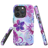 For iPhone 15 Pro Max Case Tough Protective Cover, Flower Swirls | Protective Covers | iCoverLover Australia