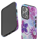 For iPhone 15 Pro Max Case Tough Protective Cover, Flower Swirls | Protective Covers | iCoverLover Australia