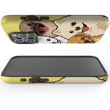 For iPhone 15 Pro Case Tough Protective Cover, Illustrated Puppies | Protective Covers | iCoverLover Australia