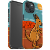 For iPhone 15 Case Tough Protective Cover, Kangaroo Illustration | Protective Covers | iCoverLover Australia