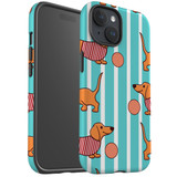 For iPhone 15 Case Tough Protective Cover, Dachshund Dogs Cute | Protective Covers | iCoverLover Australia